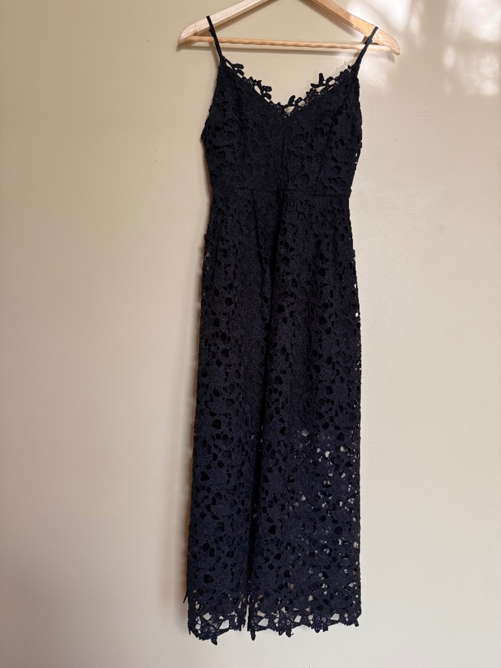 Astr the Label black lace overlay midi-dress